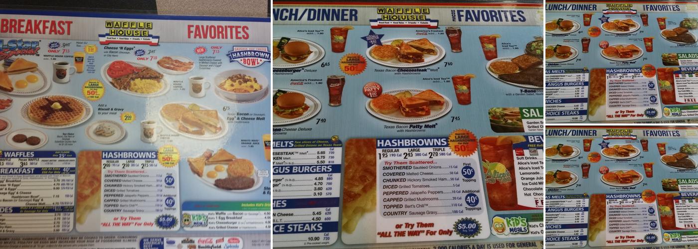 Waffle House Menu