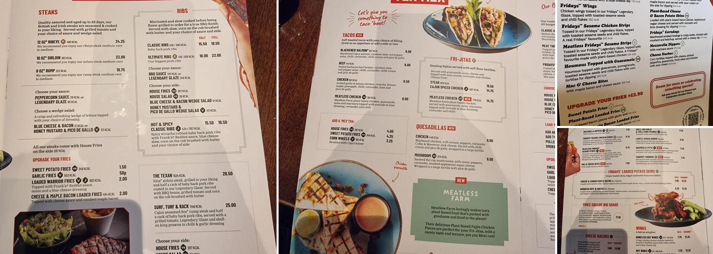 TGI Fridays - Edinburgh Fort Kinnaird Menu