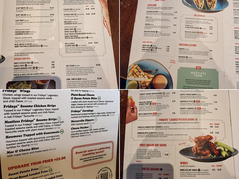 TGI Fridays - Edinburgh Fort Kinnaird Menu