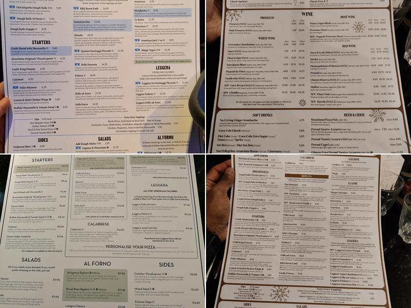 Pizza Express Menu