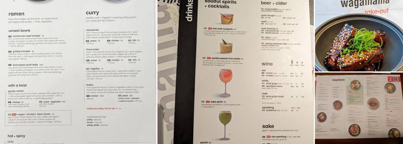 wagamama edinburgh lothian road Menu