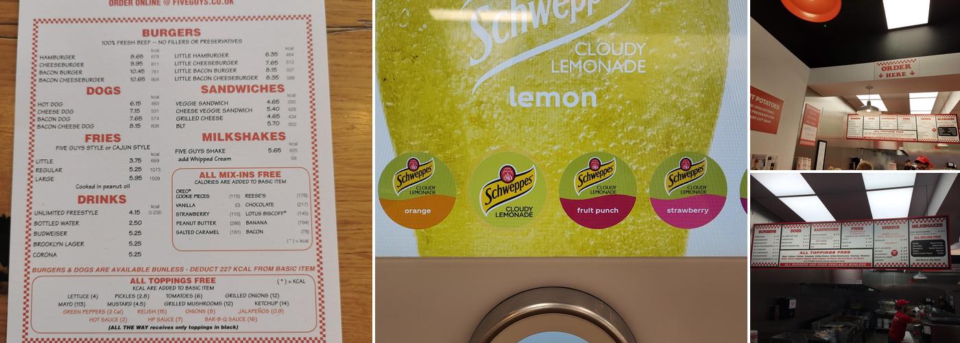 Five Guys Edinburgh Fort Kinnaird Menu