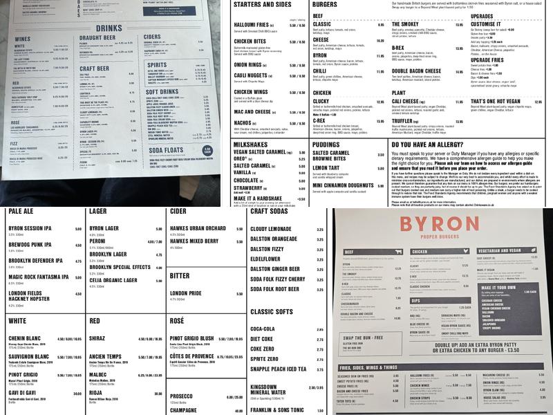 Byron - Royal Mile Menu