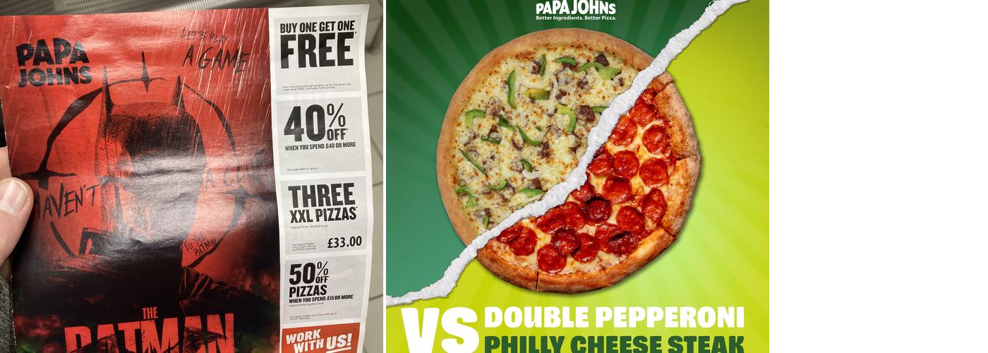 Papa Johns Pizza Menu