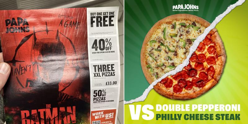 Papa Johns Pizza Menu