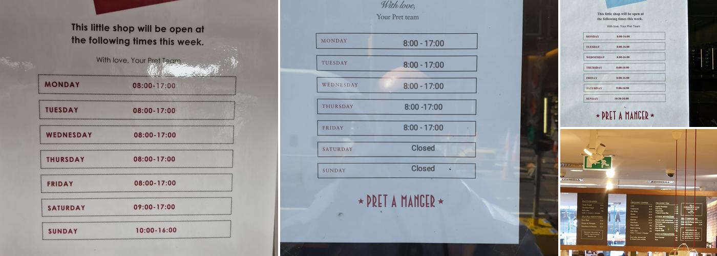 Pret A Manger Menu