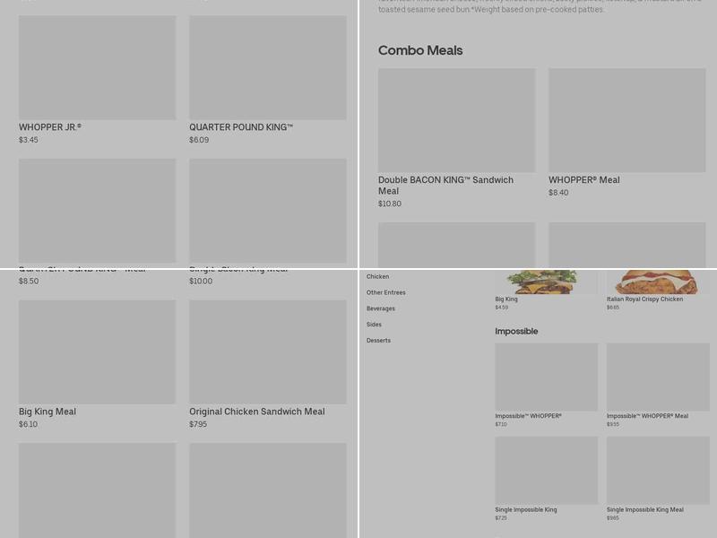 Burger King Menu