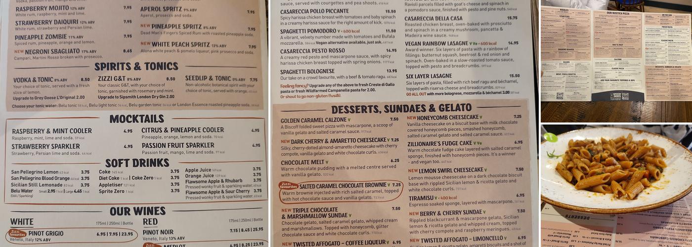 Zizzi - Edinburgh Queensferry Street Menu