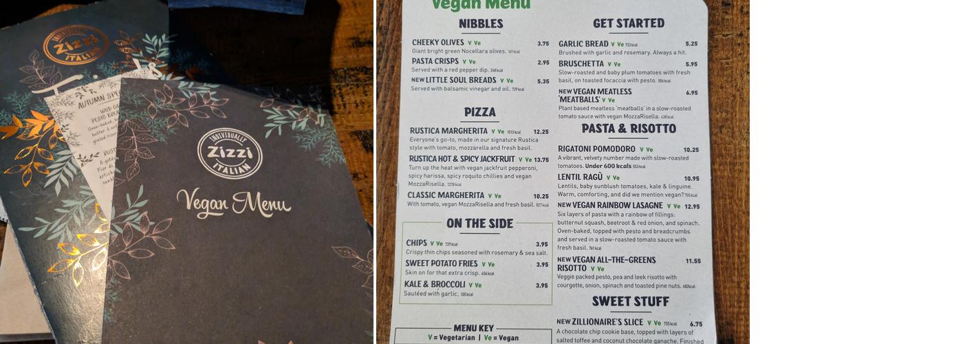 Zizzi - Leith Menu