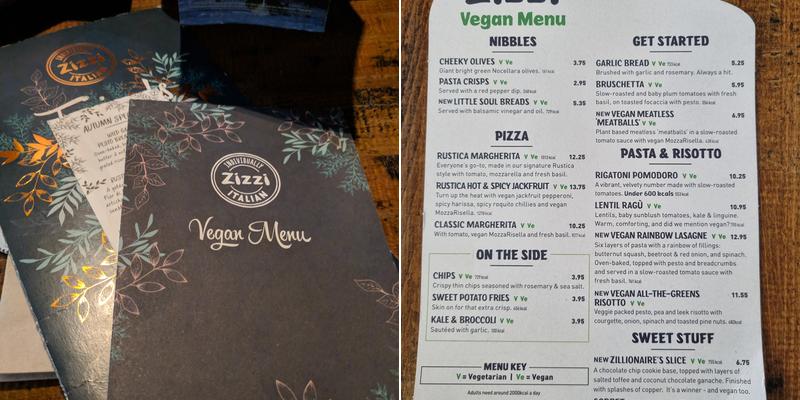 Zizzi - Leith Menu