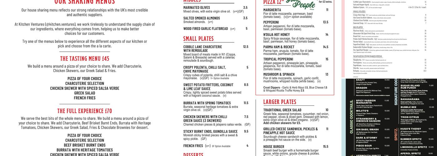 The Print House at Jim & Tonic East Menu