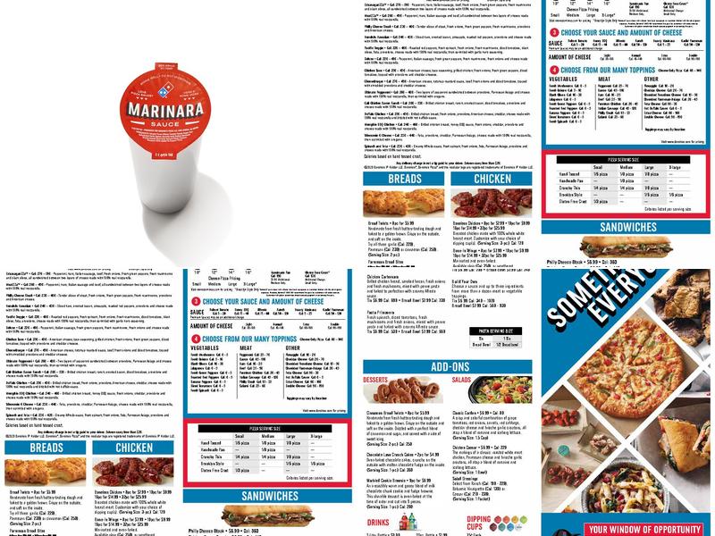 Domino's Pizza Menu