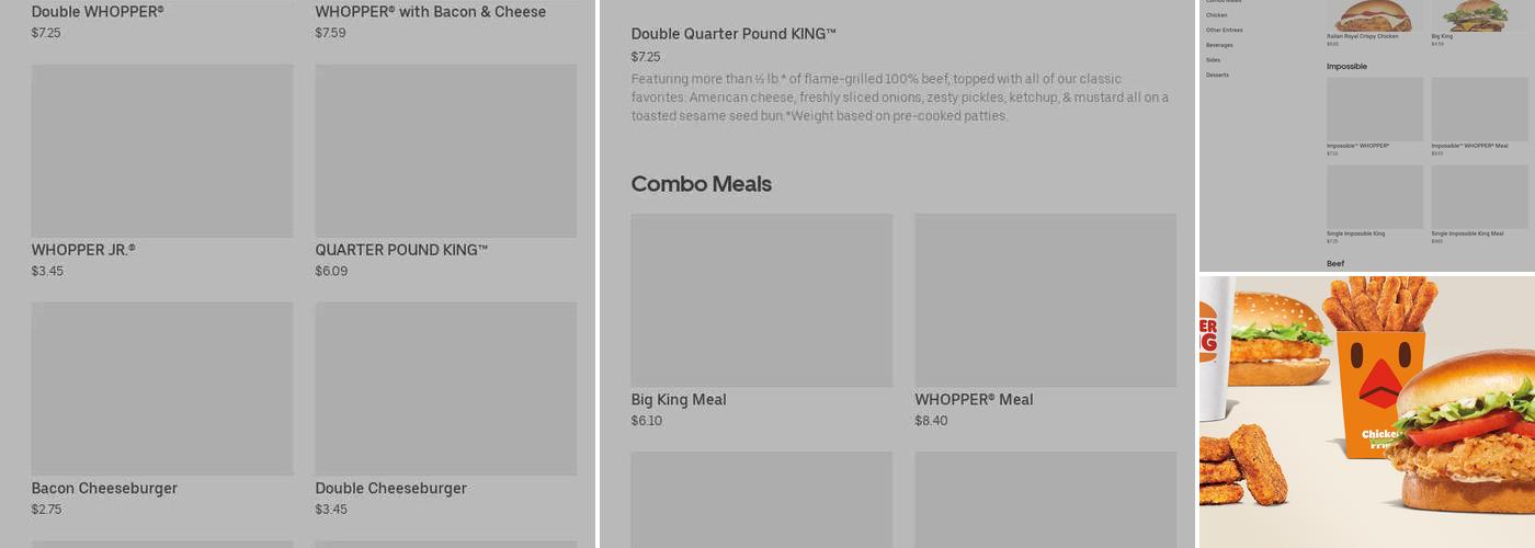 Burger King Menu