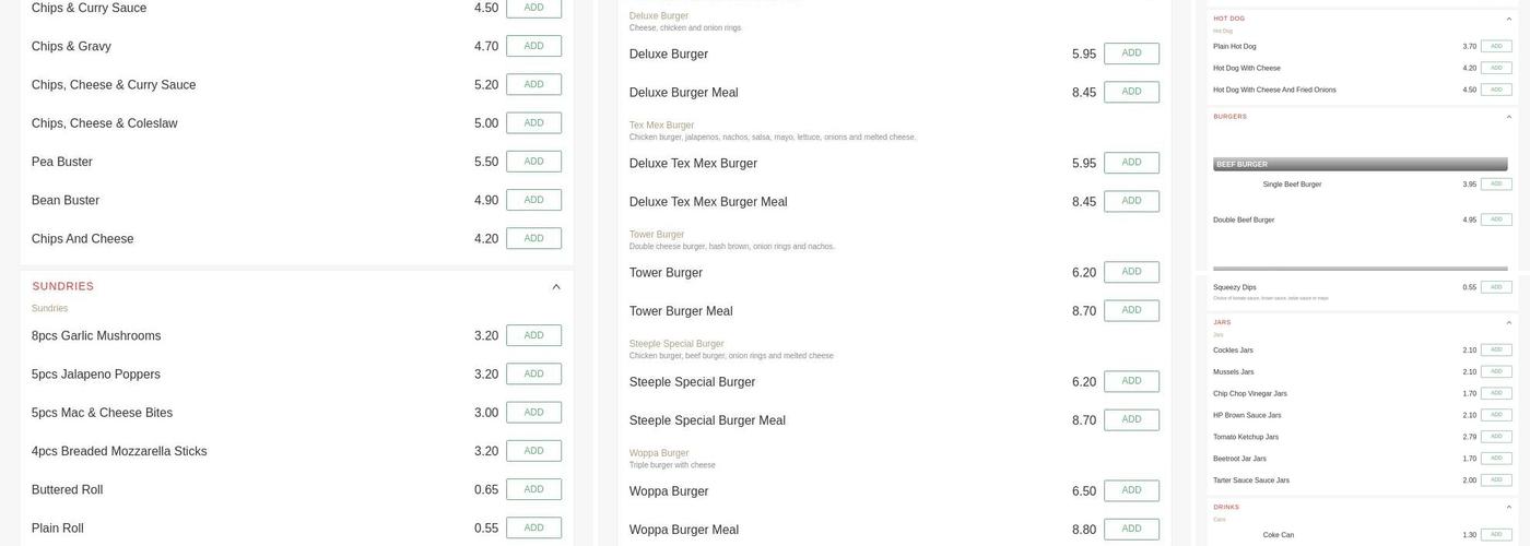 The Steeple Famous Fish & Chips- Mayfield Menu