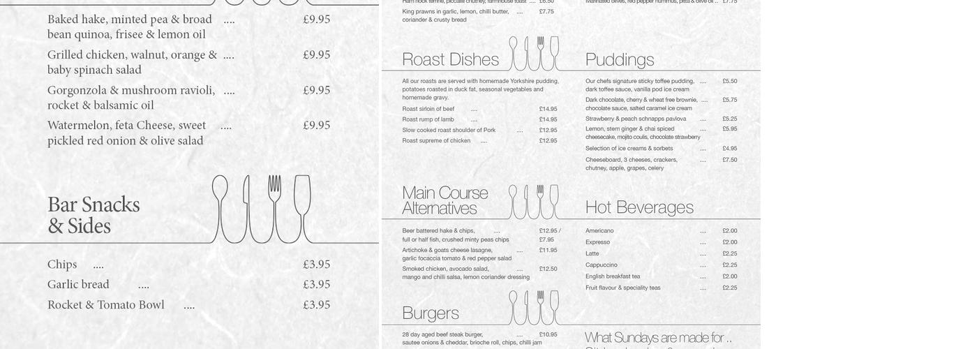 Broomhall Hutt Menu