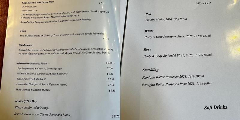 Taylor's Tea Room Menu