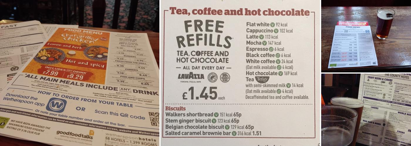 The County Hotel - JD Wetherspoon Menu