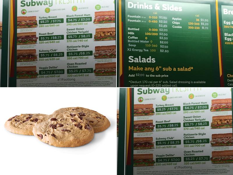 Subway Menu