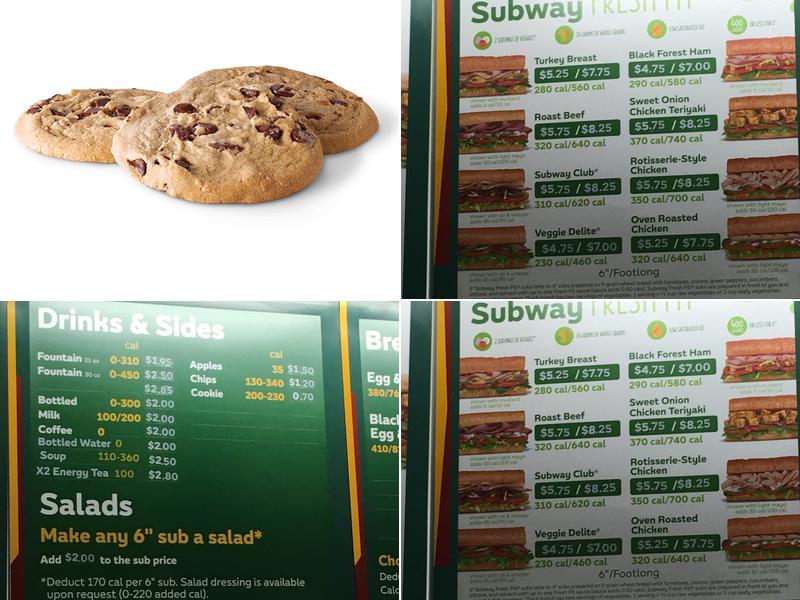 Subway Menu