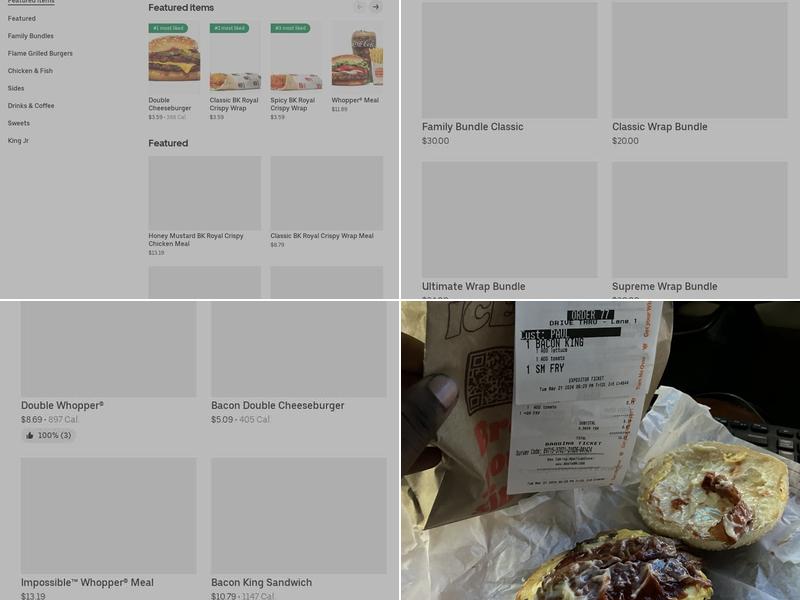 Burger King Menu