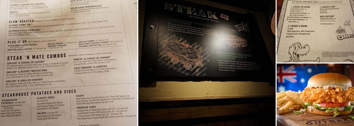 Outback Steakhouse Menu