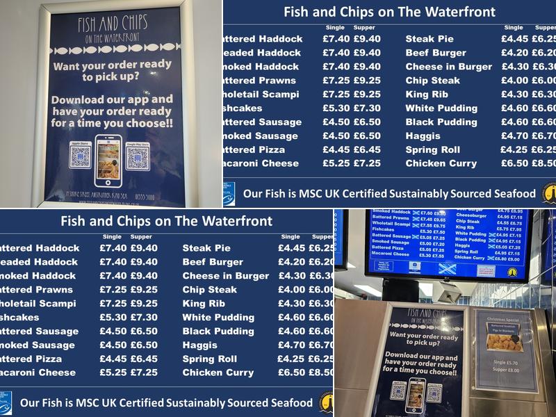 Fish and Chips on The Waterfront Menu