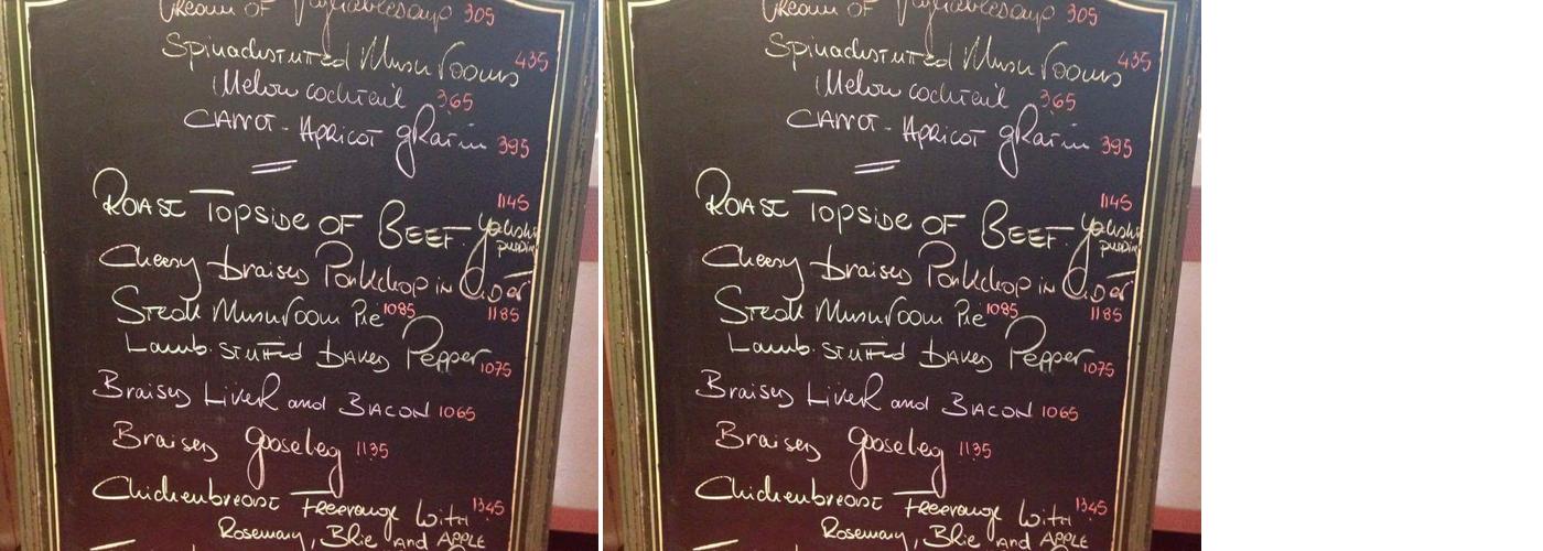 Miners Arms Inn Menu