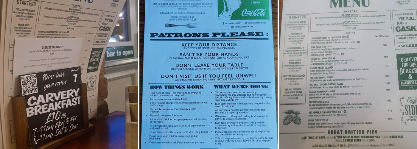 The Sheldon Arms Menu