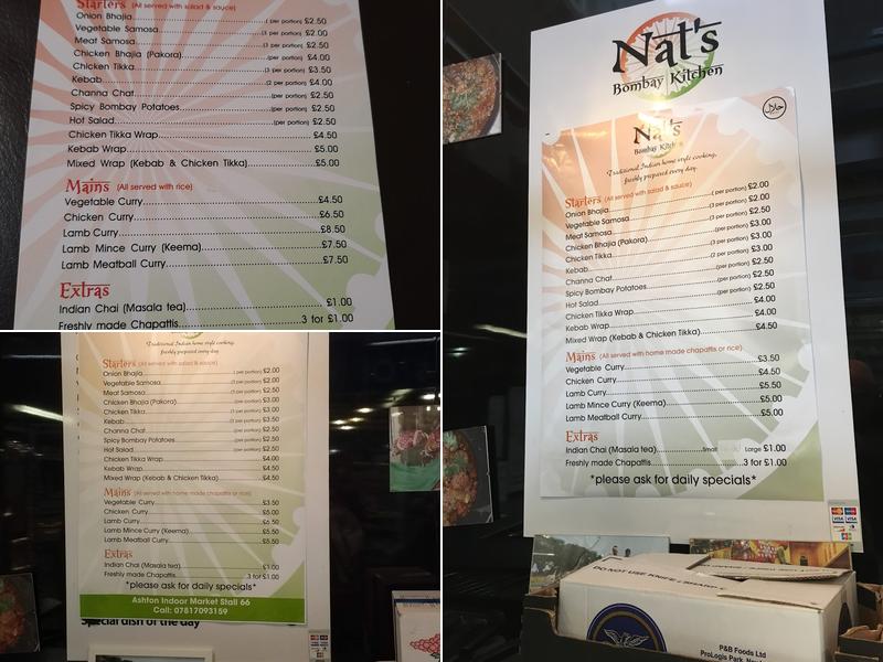 Nat's Bombay Kitchen Menu