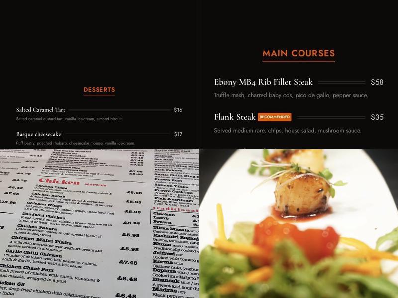 Spice & Spirits Menu