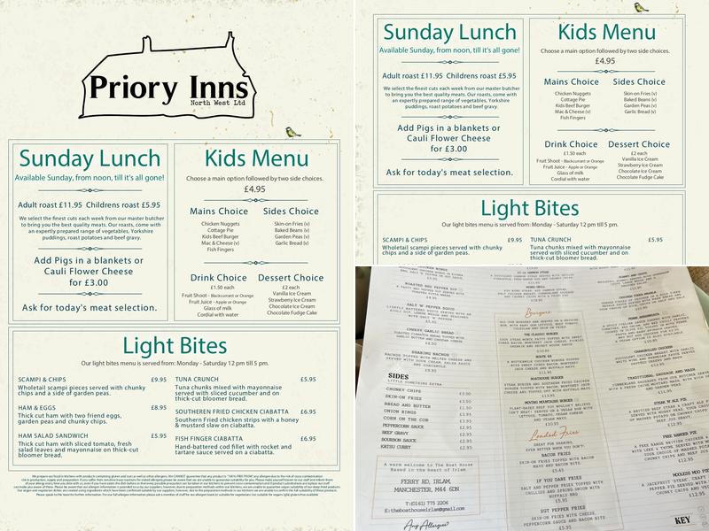 The Boat House Inn. Menu