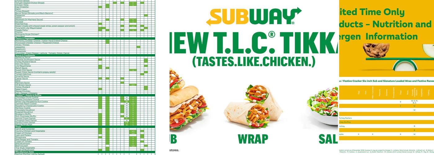 Subway Menu
