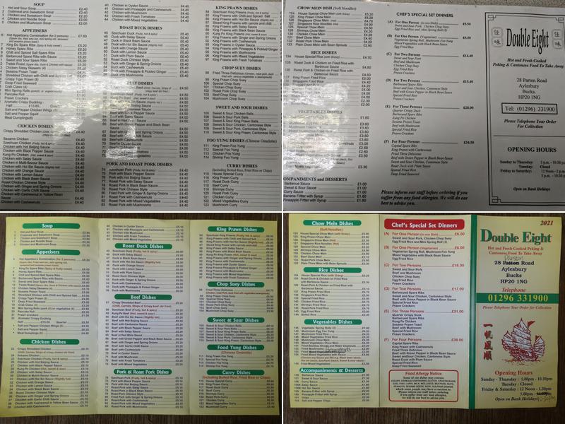 Double Eight Menu