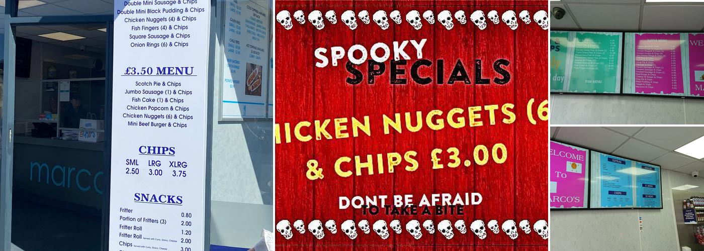 Marcos Fish and Chip Shop Menu