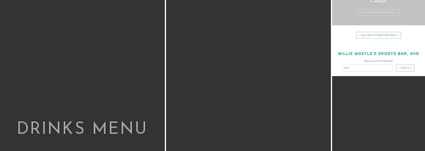 Willie Wastles Sports Bar & Restaurant Menu