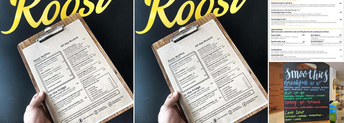 Roost Bagshot Menu