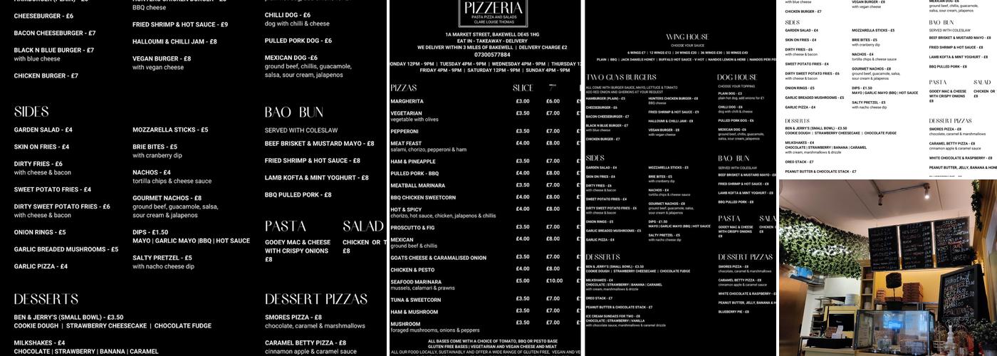 PIZZERIA BAKEWELL Menu