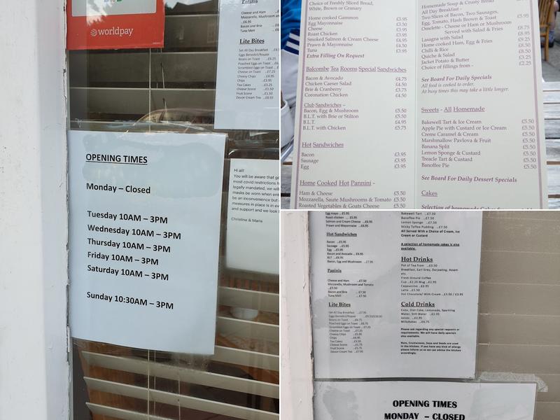 The Balcombe Tea Rooms Menu