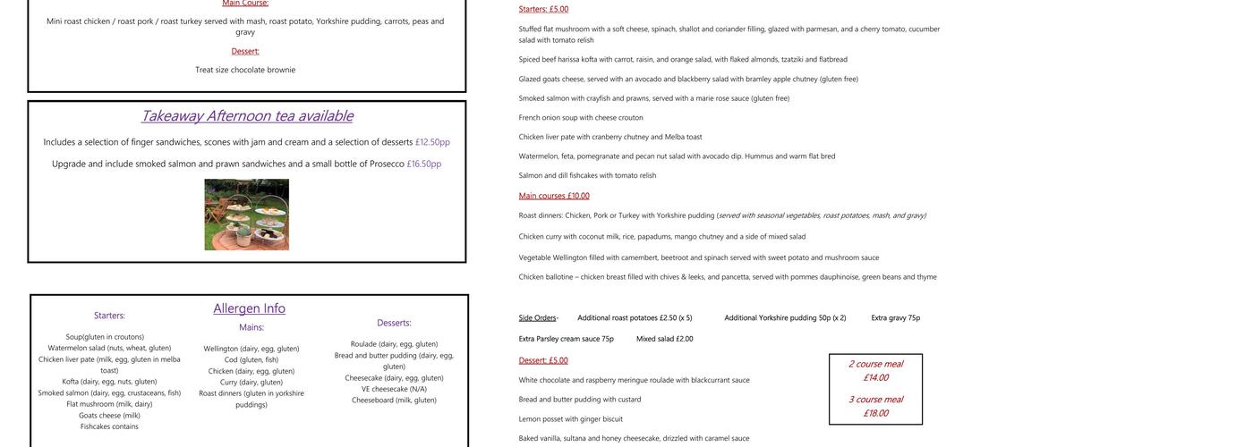 Haigs Hotel and McKee's Brasserie Menu