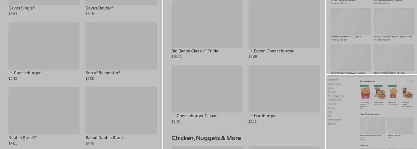 Wendy's Menu