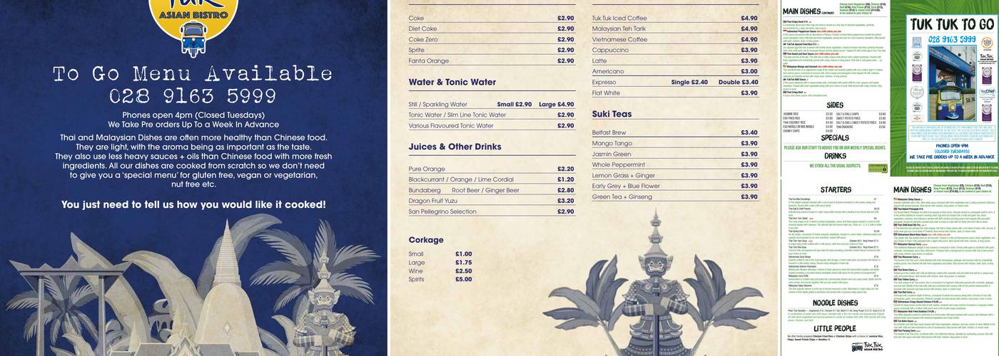 Tuk Tuk Asian Bistro Menu