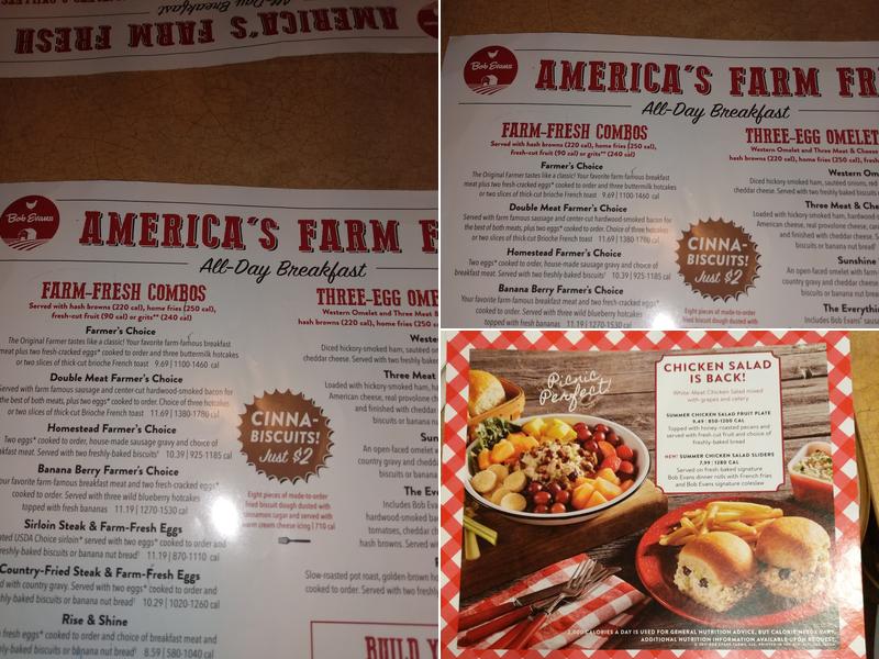 Bob Evans Menu