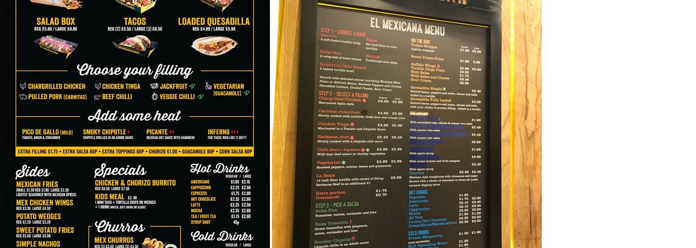 El Mexicana Menu