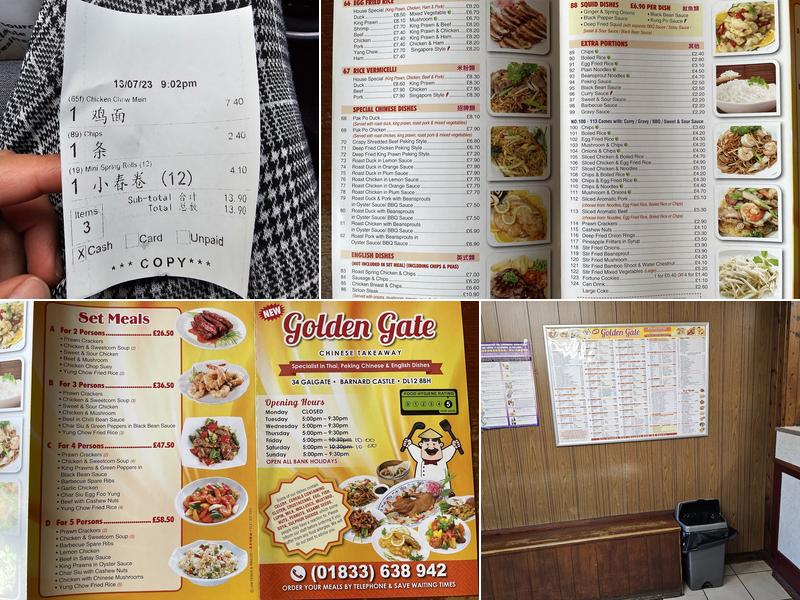 The Golden Gate Menu