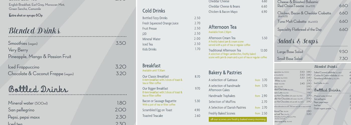 The Skylight Restaurant Menu