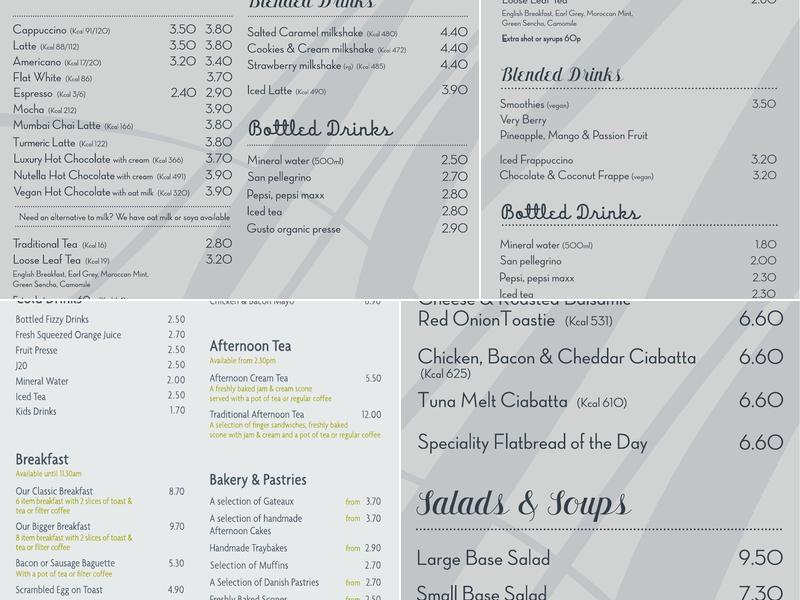 The Skylight Restaurant Menu