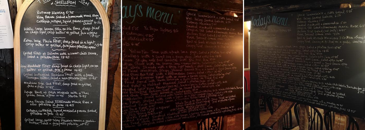 The Royal George Menu