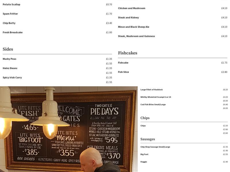 Two Gates Fisheries Menu