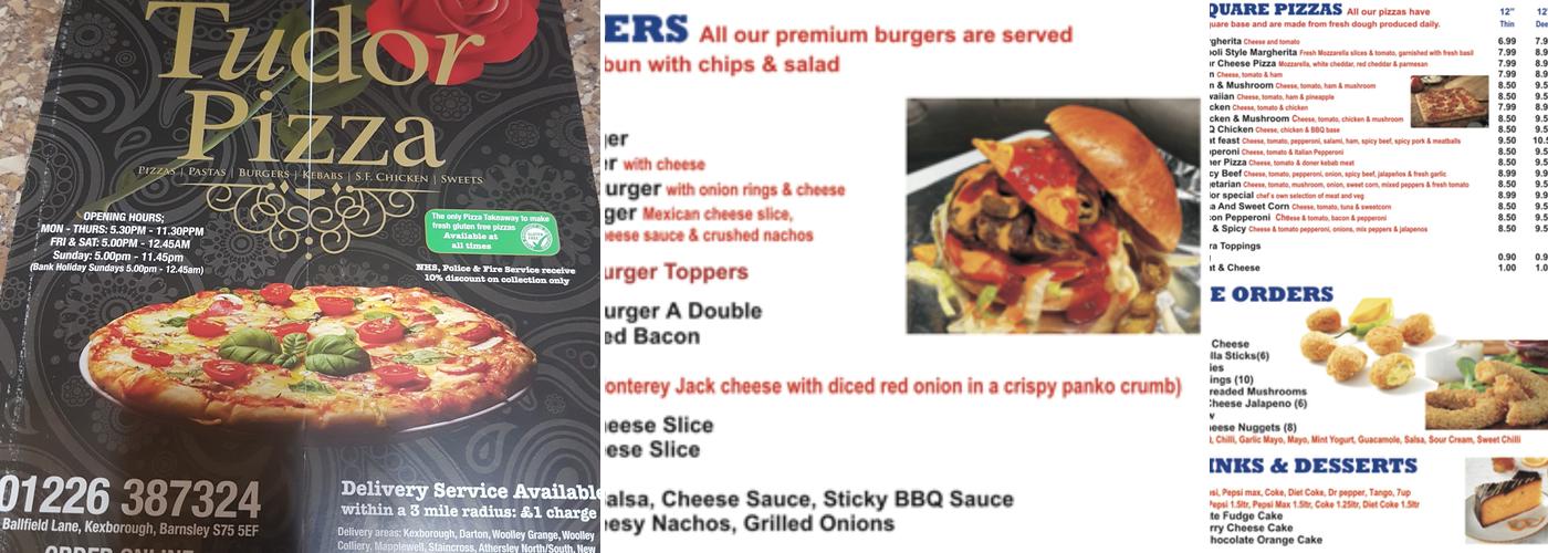 The Original Tudor Pizza Menu