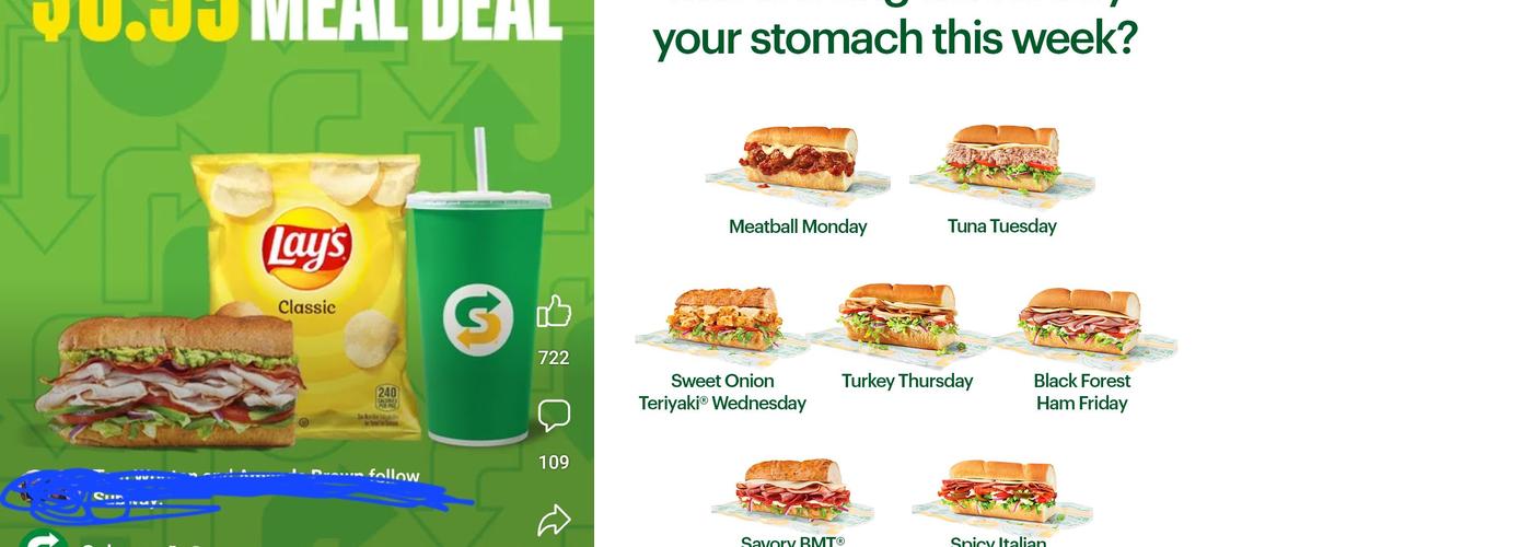 Subway Menu